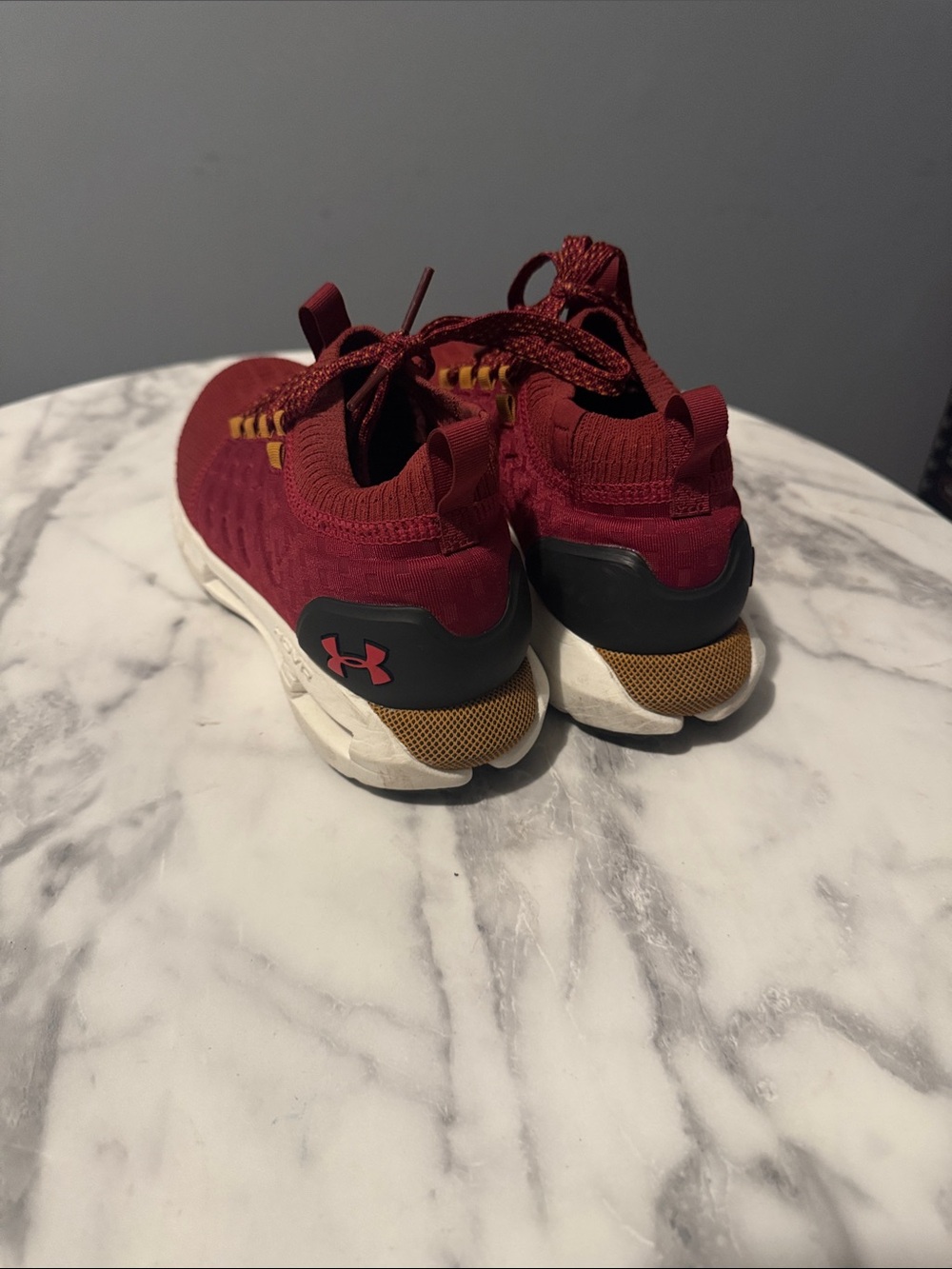 Under Armour Kids Maroon and Gold Athletic Sneakers